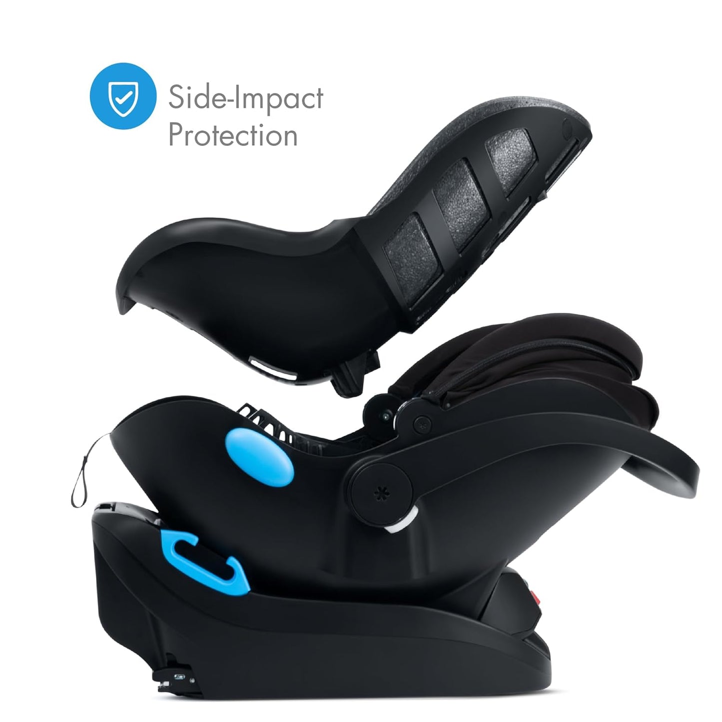 Clek Liing Infant Car Seat with Adjustable Load Leg, Compact, Lightweight Design, 7 Recline Positions, Easy-to-Use Rigid Latch, and Flame Retardant-Free (Railroad Ziip)