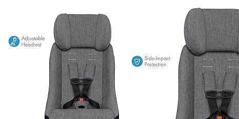 Clek Fllo Convertible Car Seat - Compact Design for 3-Across Seating, Extended Rear-Facing with Anti-Rebound Bar and Flame Retardant-Free (Railroad)