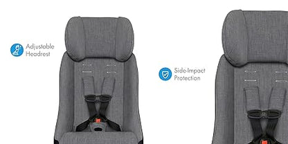 Clek Fllo Convertible Car Seat - Compact Design for 3-Across Seating, Extended Rear-Facing with Anti-Rebound Bar and Flame Retardant-Free (Railroad)