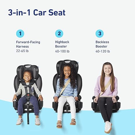 Graco Nautilus SnugLock Grow 3 in 1 Forward Facing Harness Booster | Grows with Child, Franco