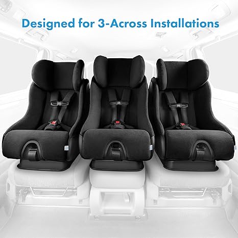 Clek Fllo Convertible Car Seat - Compact Design for 3-Across Seating, Extended Rear-Facing with Anti-Rebound Bar and Flame Retardant-Free (Railroad)