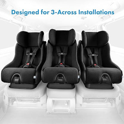 Clek Fllo Convertible Car Seat - Compact Design for 3-Across Seating, Extended Rear-Facing with Anti-Rebound Bar and Flame Retardant-Free (Railroad)
