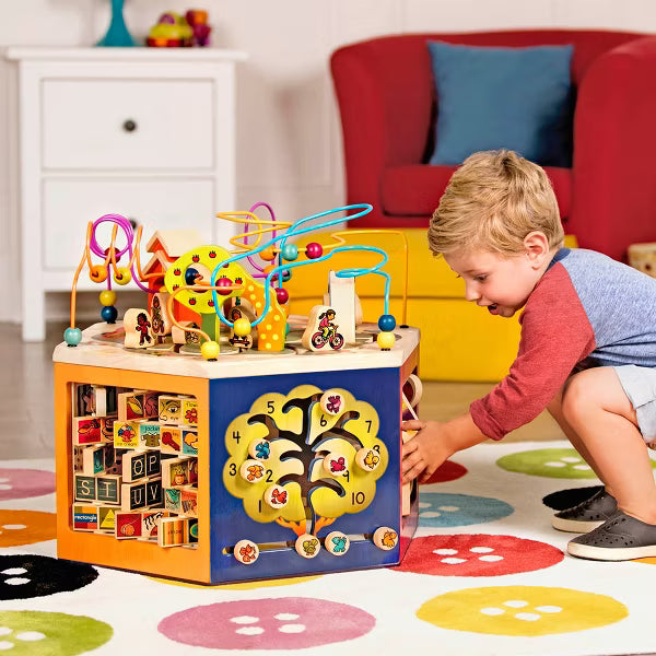 B. toys Wooden Activity Cube
