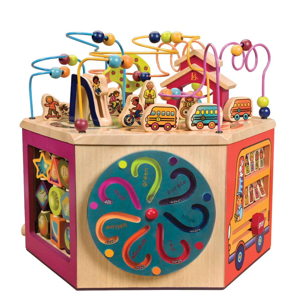 B. toys Wooden Activity Cube